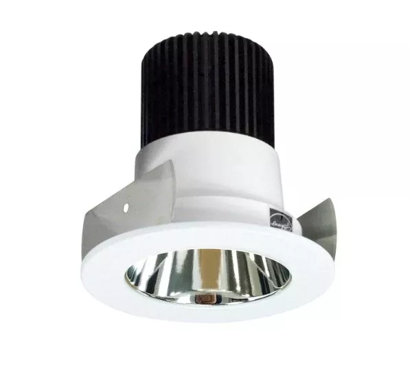 Nora Lighting NIOB-2RNDC40QCMPW 2" Iolite LED Round Reflector, 10-Degree Optic, 800lm / 12W, 4000K, Specular Clear Reflector / Matte Powder White Flange