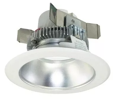Nora Lighting NLCBC2-45127DW/A 4" Cobalt Click Round Retrofit Reflector,750lm / 12W,2700K, Diffused Clear Reflector / White Flange