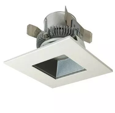 Nora Lighting NLCBC2-45640PW/10 4" Cobalt Click Square Retrofit Reflector with Square Aperture, 1000lm / 12W, 4000K, Pewter Reflector / White Flange