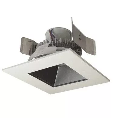Nora Lighting NLCBC2-55640PW/10 5" Cobalt Click Square Retrofit Reflector with Square Aperture, 1000lm / 12W, 4000K, Pewter Reflector / White Flange