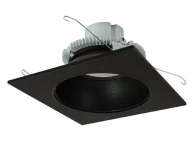 Nora Lighting NLCBC2-65335BZBZ/10LE4 6" Cobalt Click Square Retrofit Reflector with Round Aperture, 1000lm / 12W, 3500K, Reflector / Flange, 120-277V input; Phase or 0-10V dimming
