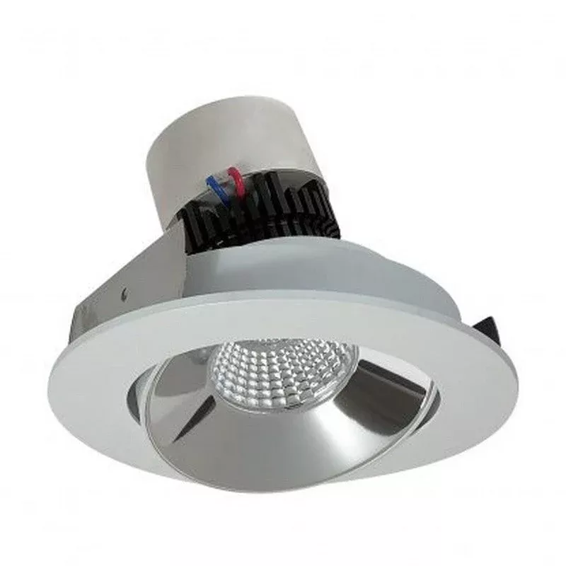Nora Lighting NPR-4RC40XCMPW 4" Pearl LED Round Adjustable Cone Retrofit, 1000lm / 12W, 4000K, Specular Clear Reflector / Matte Powder White Flange