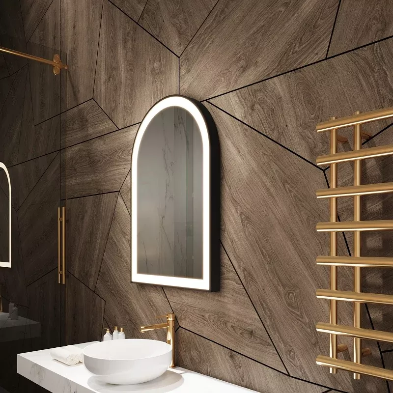 Paris Mirror Chic 24" x 36" Arch LED Vanity Front-Lit Mirror, 3CCT Selectable