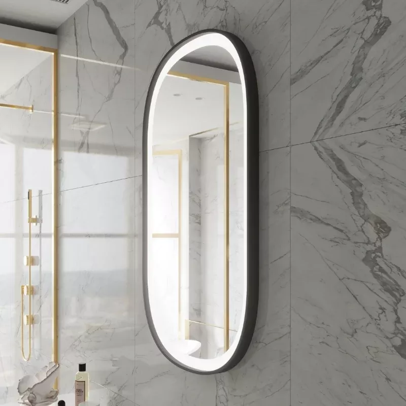 Paris Mirror Chic 28" x 48" Oval LED Vanity Front-Lit Mirror, 3CCT Selectable