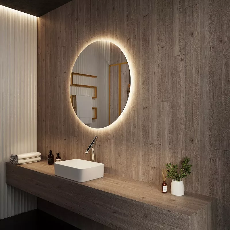 Paris Mirror Original 32" x 32" Round LED Backlit Mirror, 3CCT Selectable