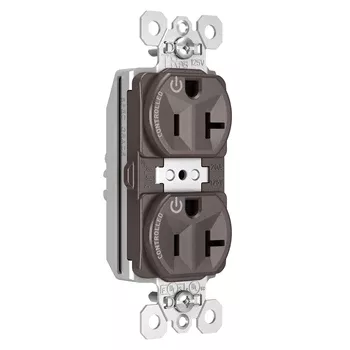 Pass And Seymour PlugTail Tamper-Resistant Plug Load Duplex 20A 125V Dual Control Brown (PTTR5362CD)