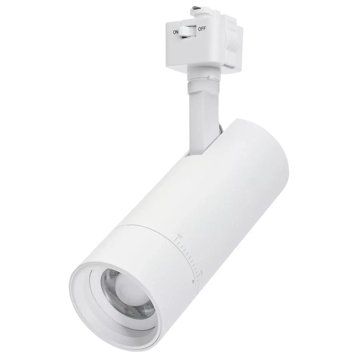 SATCO/NUVO 15W LED Track Head Juno 20 To 50 Degree Adjustable Beam Spread CCT Selectable 2700K/3000K/3500K/4000K/5000K 120V 90 CRI Matte White Finish (TH5031)