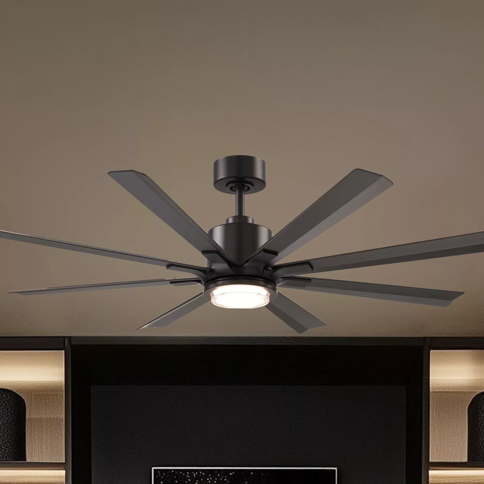 Size Matters 56" Smart Windmill Ceiling Fan with CCT LED Light