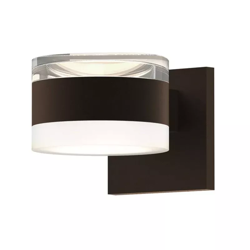 Sonneman 7302 Reals 5" Up/Down LED Wall Sconce - Clear Cylinder / White Cylinder Lens