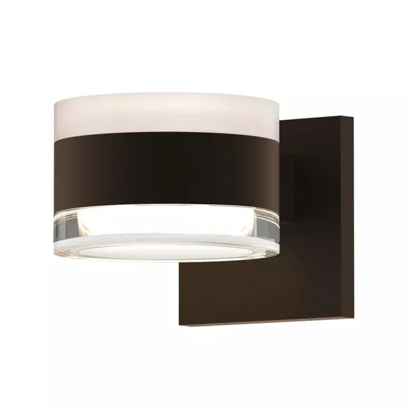 Sonneman 7302 Reals 5" Up/Down LED Wall Sconce - White Cylinder / Clear Cylinder Lens