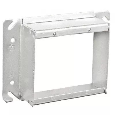Southwire Garvin 4 Square Two Gang Device Ring Welded 1-1/4 Inch Raised (52C21SQ)
