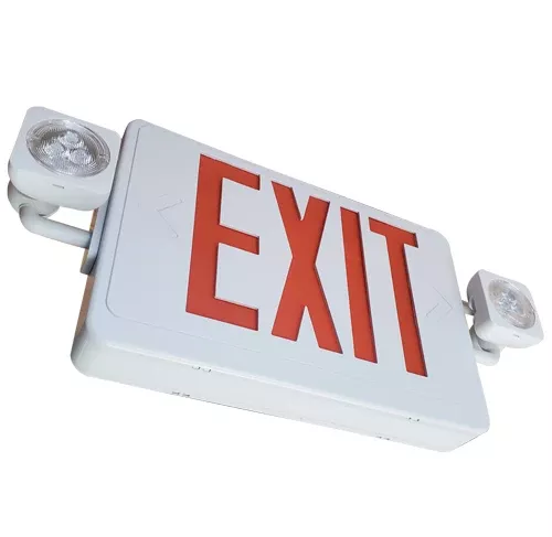 Standard-BL Reduced Profile All LED Exit And Emergency Thermoplastic Combination Red/Green Letters White Housing Remote Capacity No Self-Diagnostics (CEMRGWRC)