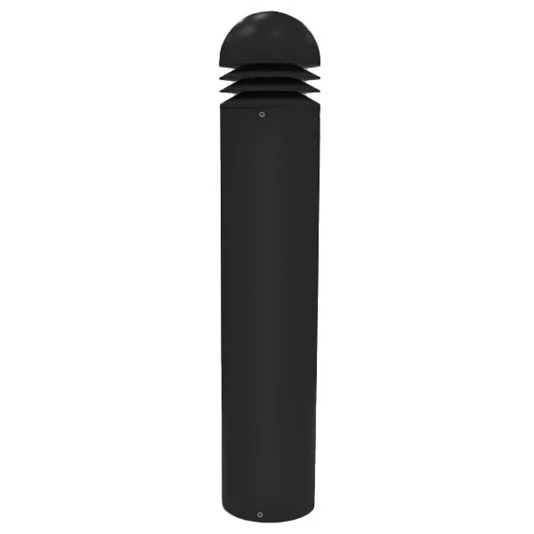 Trace-Lite External Louvered LED Bollard 42 Inch Height 18W LED Engine 180 Degree Light Distribution 3000K Voltage Sensing 120-277Vac Gray Battery Backup (ELB-42-A-VS-3K-GR-EM)