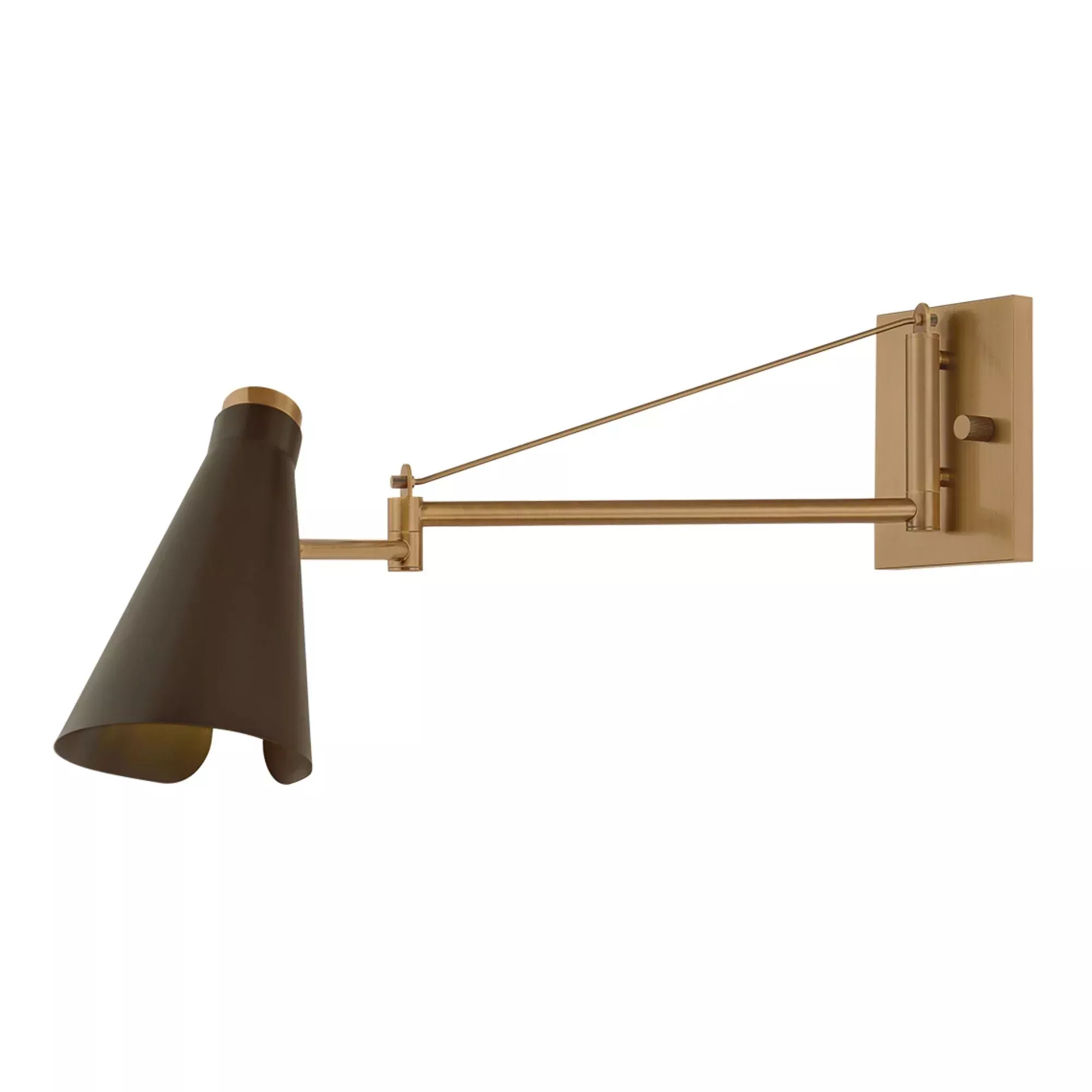 Troy Lighting Andersen 14 in. Swing Arm Lamp, Patina Brass & Bronze