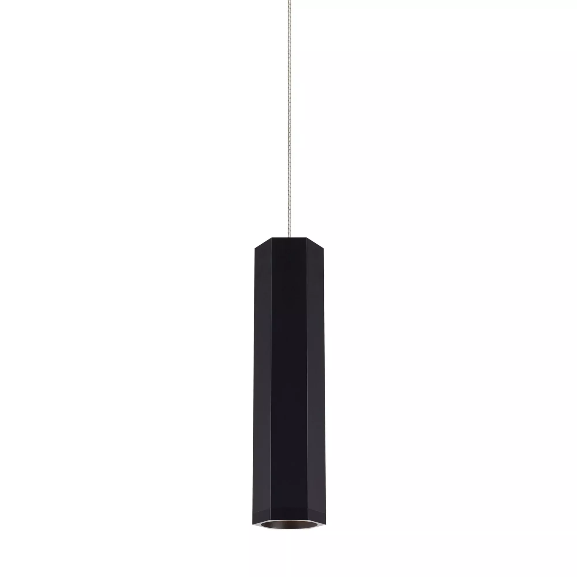 Visual Comfort Modern Blok Monorail LED Pendant, Matte Black/Satin Nickel Finish