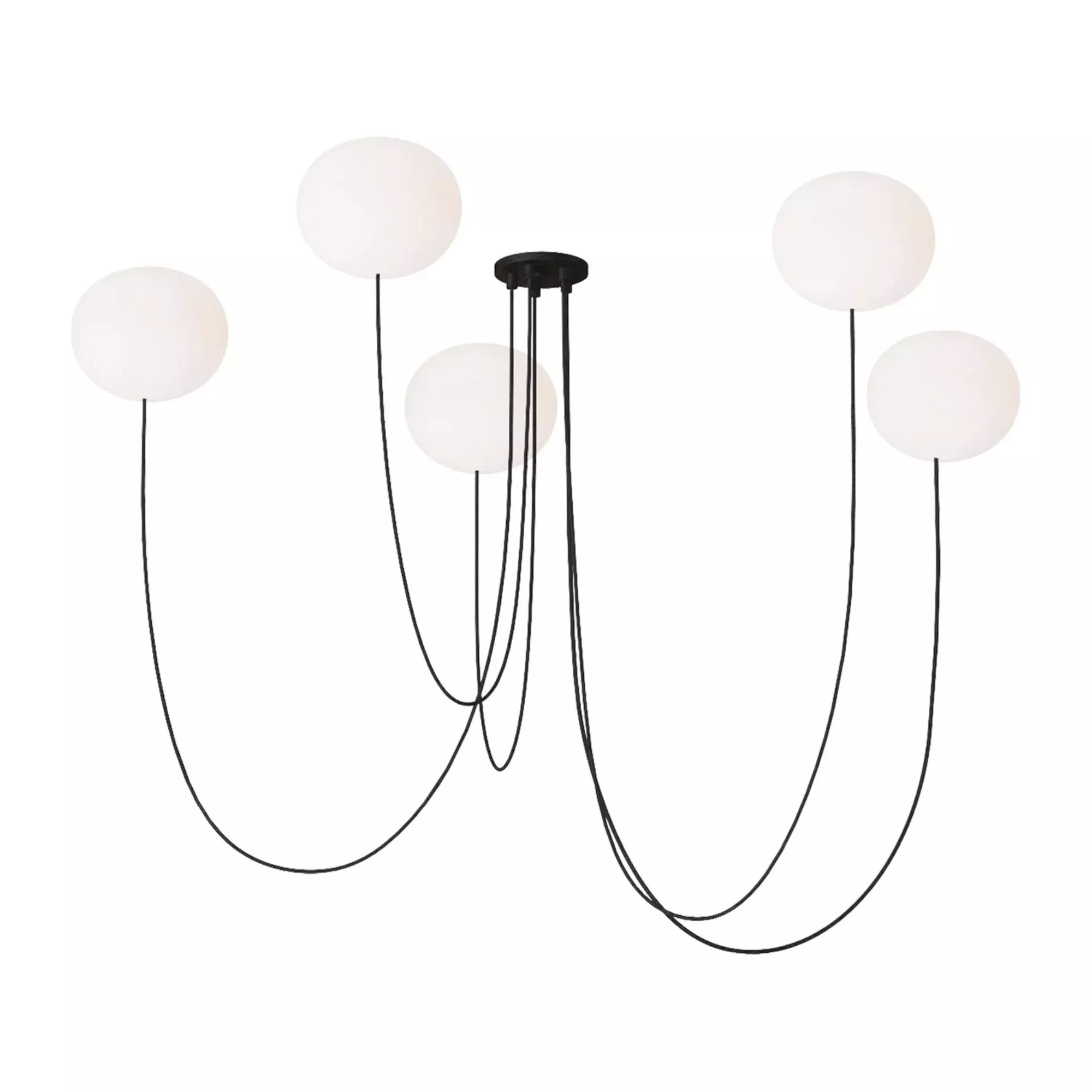 Visual Comfort Modern Helium 28" Medium 5-Light LED Chandelier, 120-277V, Matte Black Finish