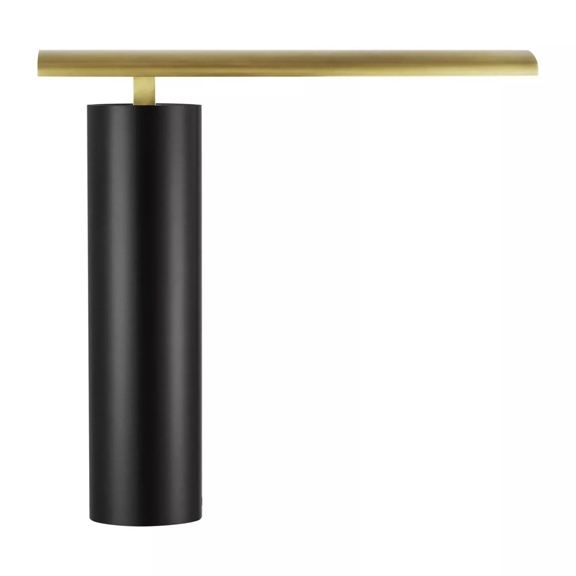 Visual Comfort Modern Kadia 16.4in Table Lamp, Natural Brass & Nightshade Black