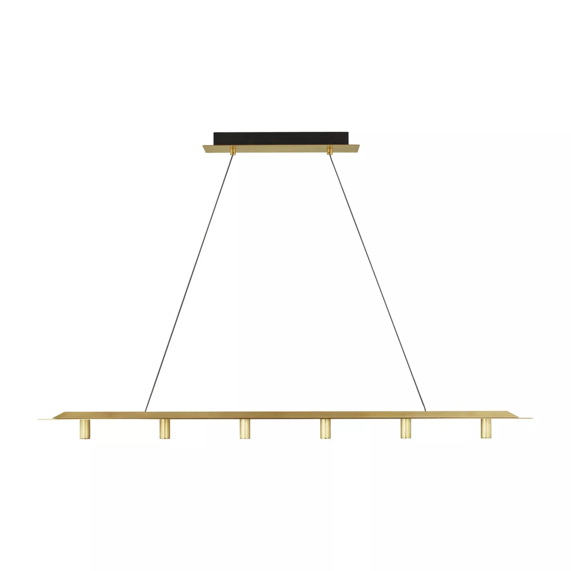 Visual Comfort Modern Ponte 50" Linear Chandelier, Natural Brass, Integrated LED