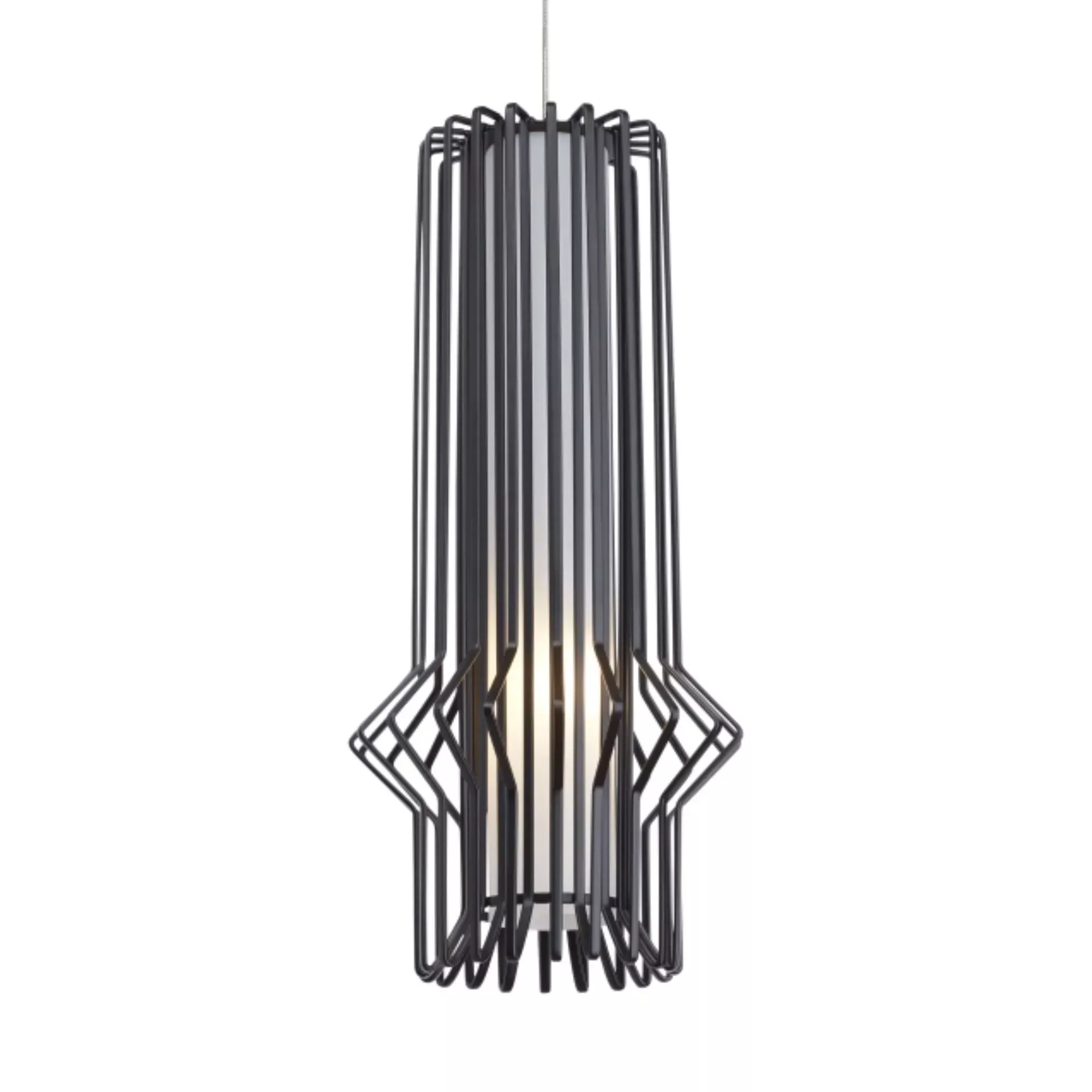 Visual Comfort Modern Syrma Freejack LED Pendant, Black / Satin Nickel Finish