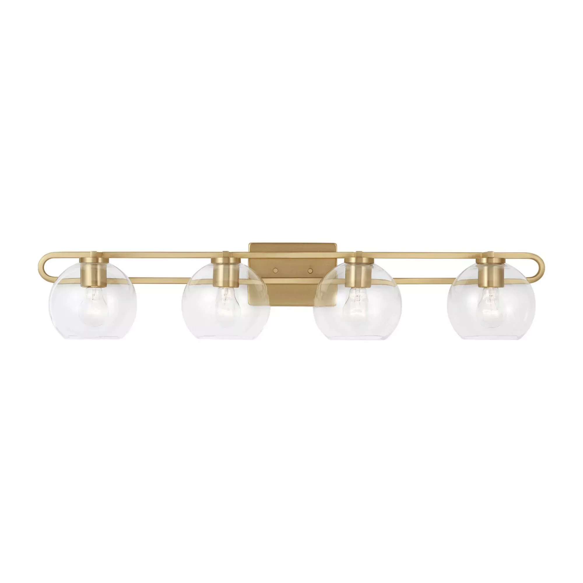 Visual Comfort Studio Codyn 40 in. 4-Light Bathroom Vanity Light, Satin Brass with Clear Glass