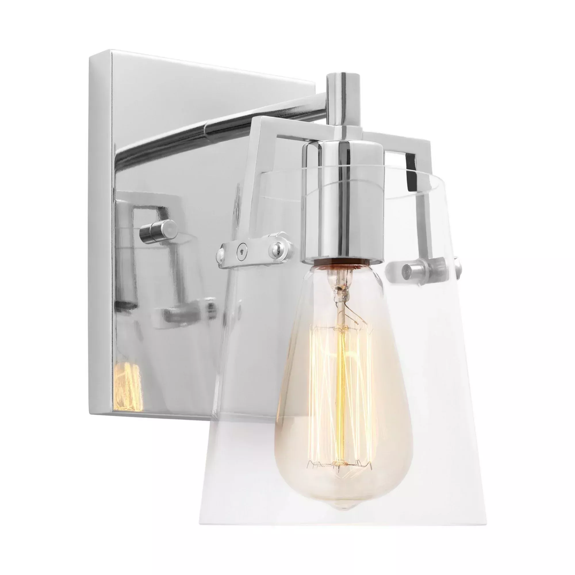 Visual Comfort Studio Crofton 9 in. Bathroom Vanity Light, Chrome with Clear Glass