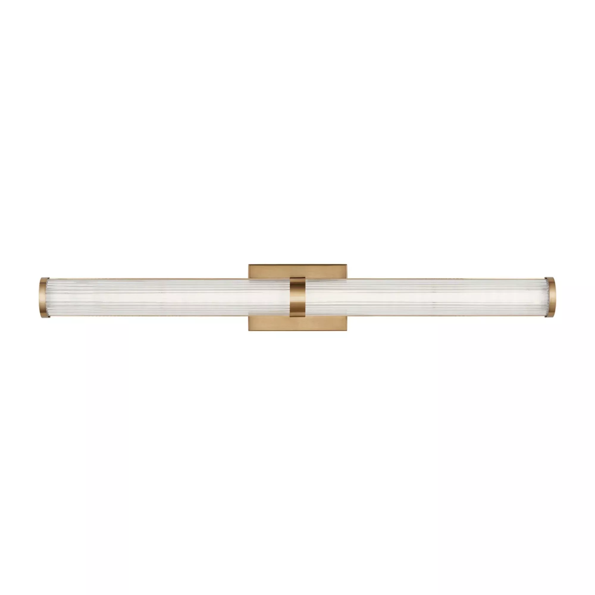 Visual Comfort Studio Syden 36 in. LED Vanity Light, Satin Brass with Clear Fluted Glass