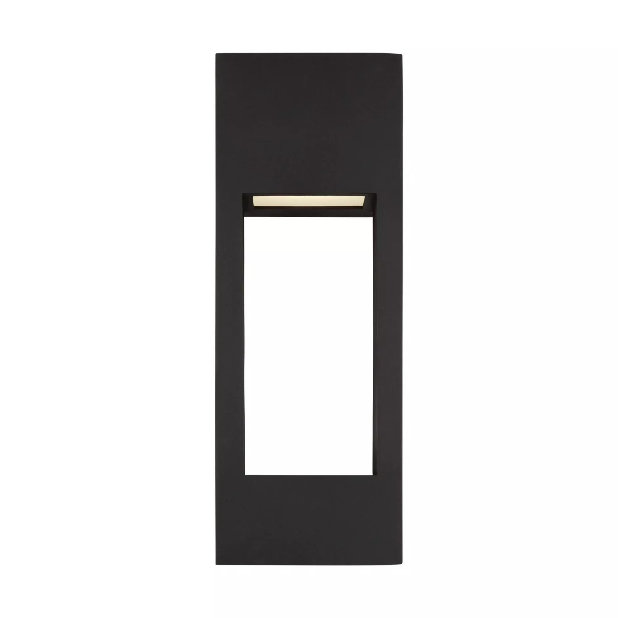 Visual Comfort Studio Testa 20 in. Outdoor Sconce, Black with Satin Etched Glass