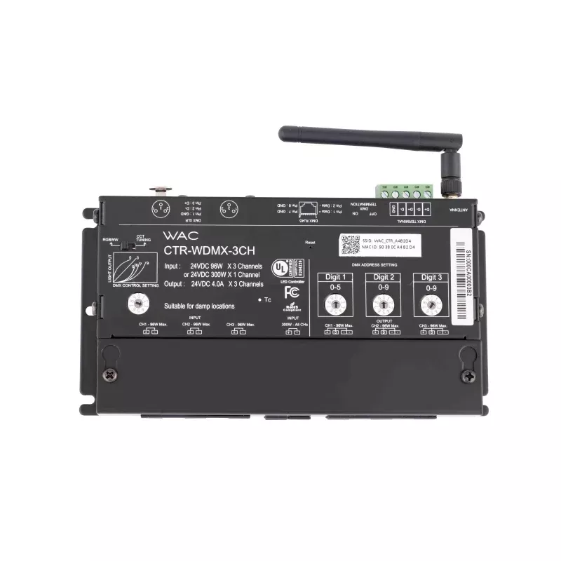 WAC CTR-WDMX-3CH Wireless DMX LED Controller InvisiLED