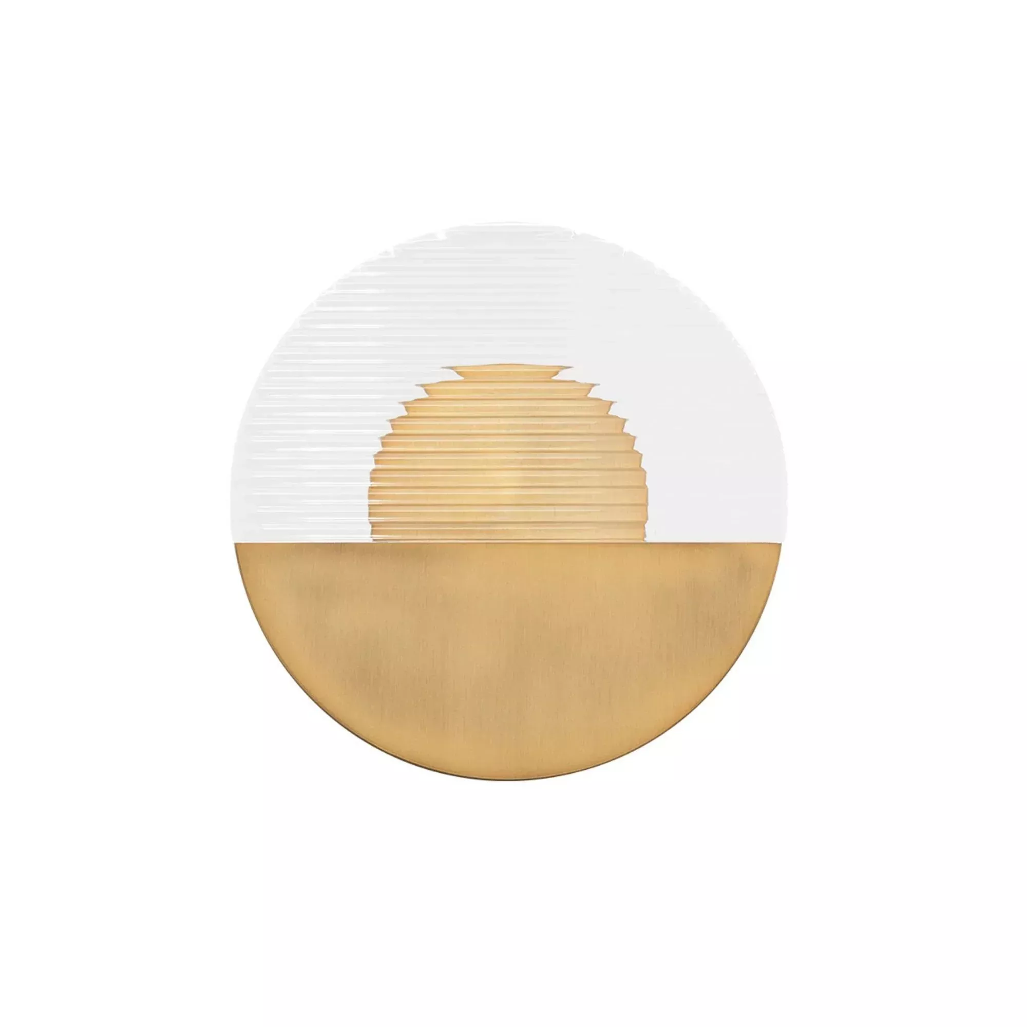 WAC Lighting Crescent 10 in. Wall Sconce, Aged Brass with Ribbed Acrylic Diffuser