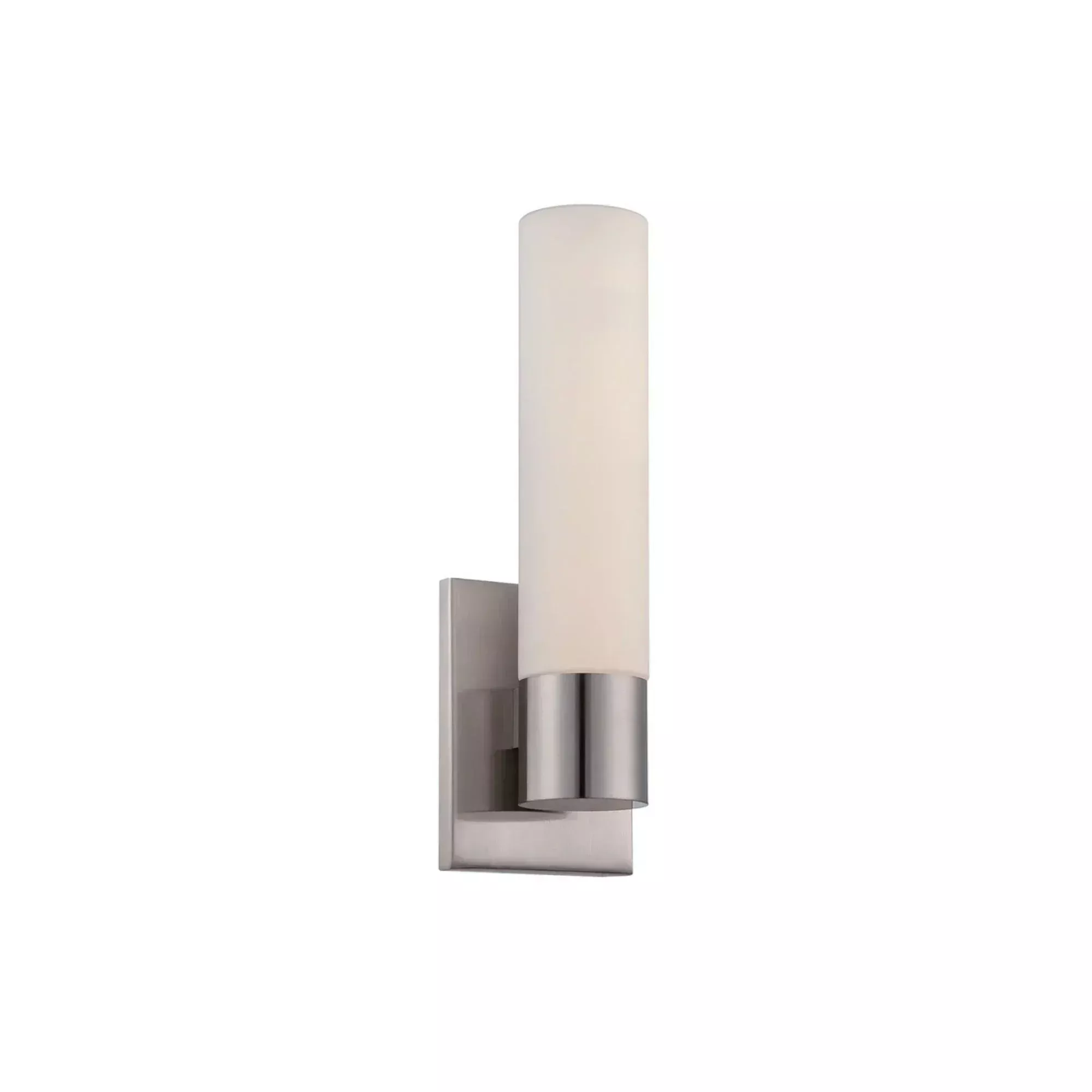 WAC Lighting Elementum 13.5 in. Wall Sconce, Brushed Nickel with Etched Glass