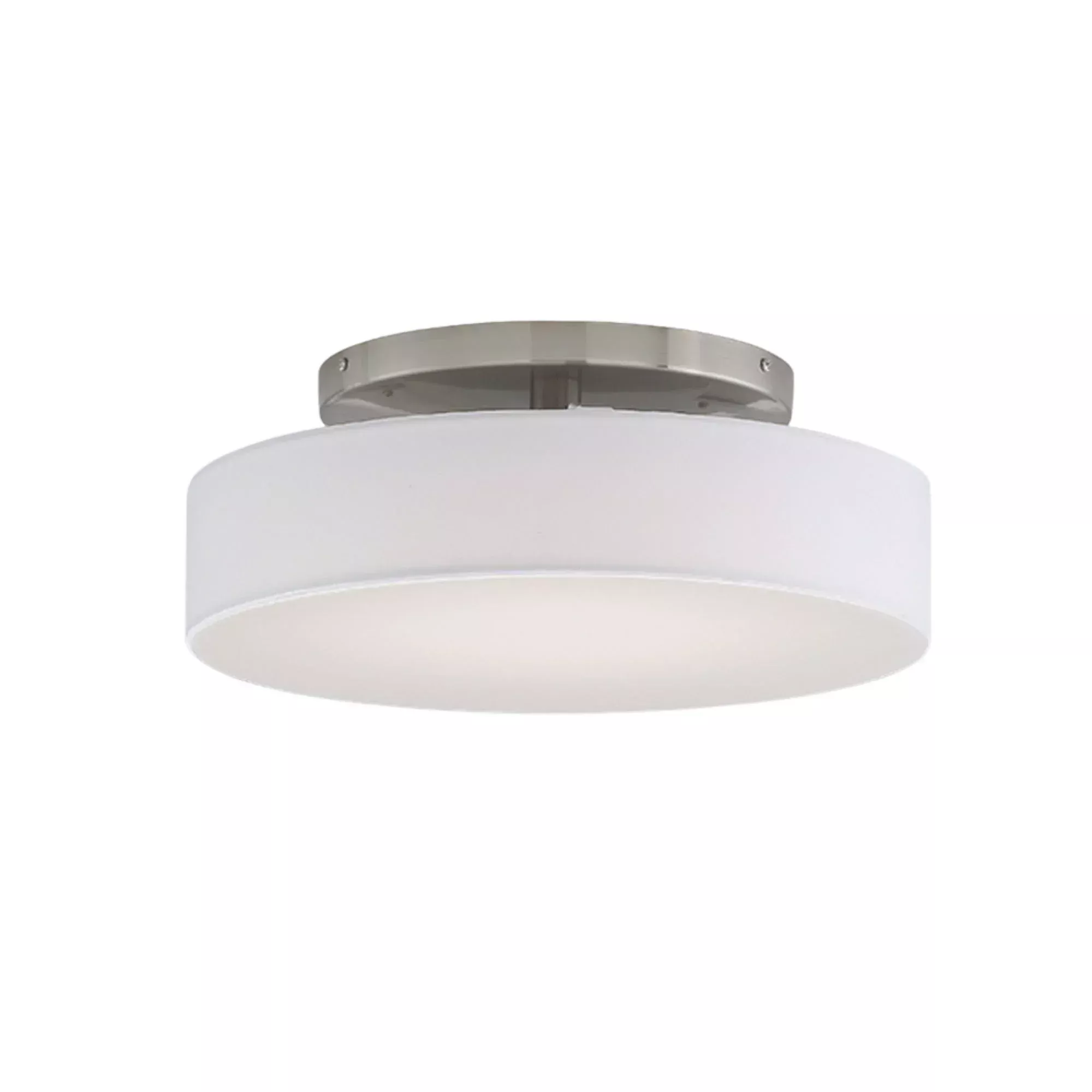 WAC Lighting Manhattan 20 in. Semi-Flush Mount, Brushed Nickel with Fabric Shade
