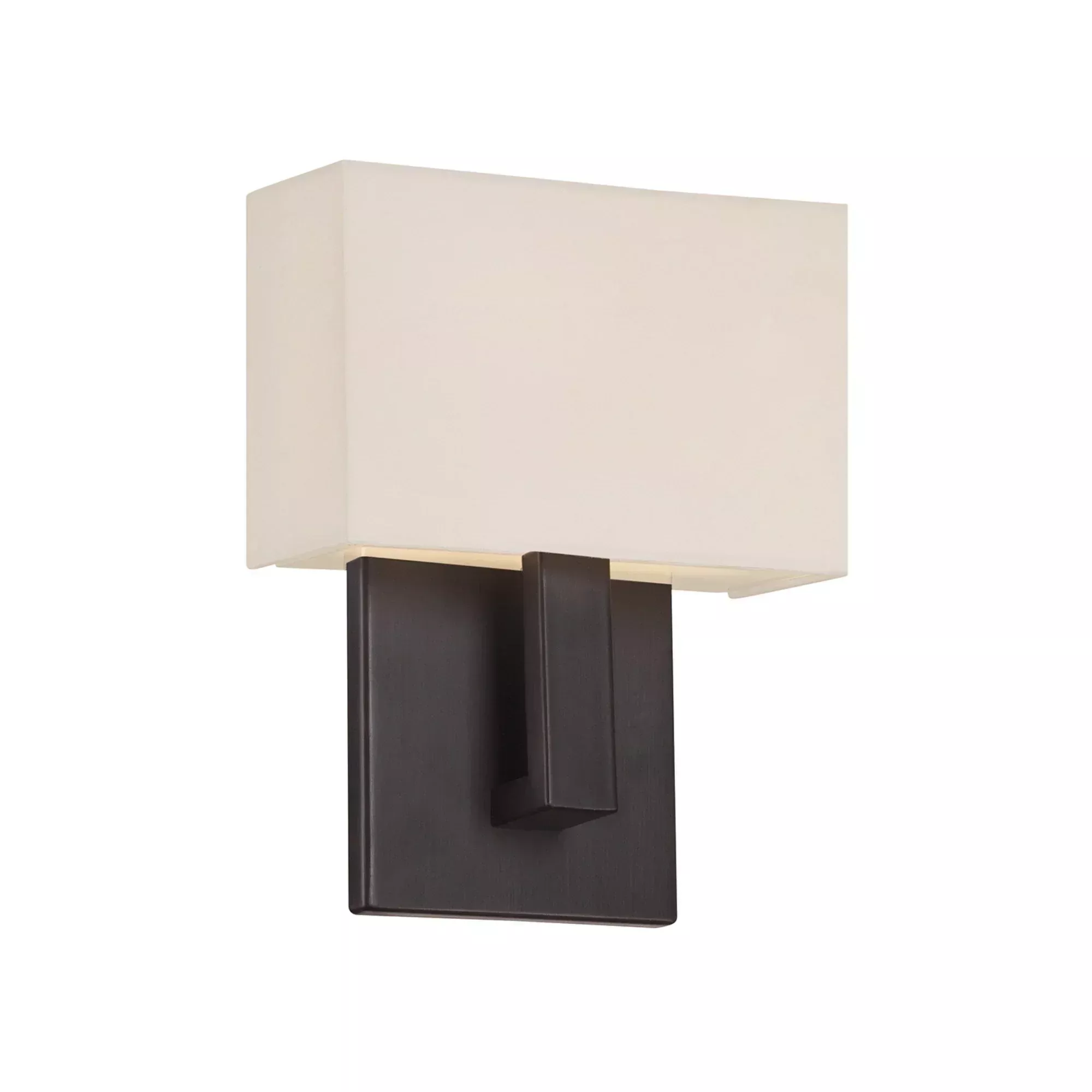 WAC Lighting Manhattan 9 in. Wall Sconce, Brushed Bronze with Fabric Drum Shade