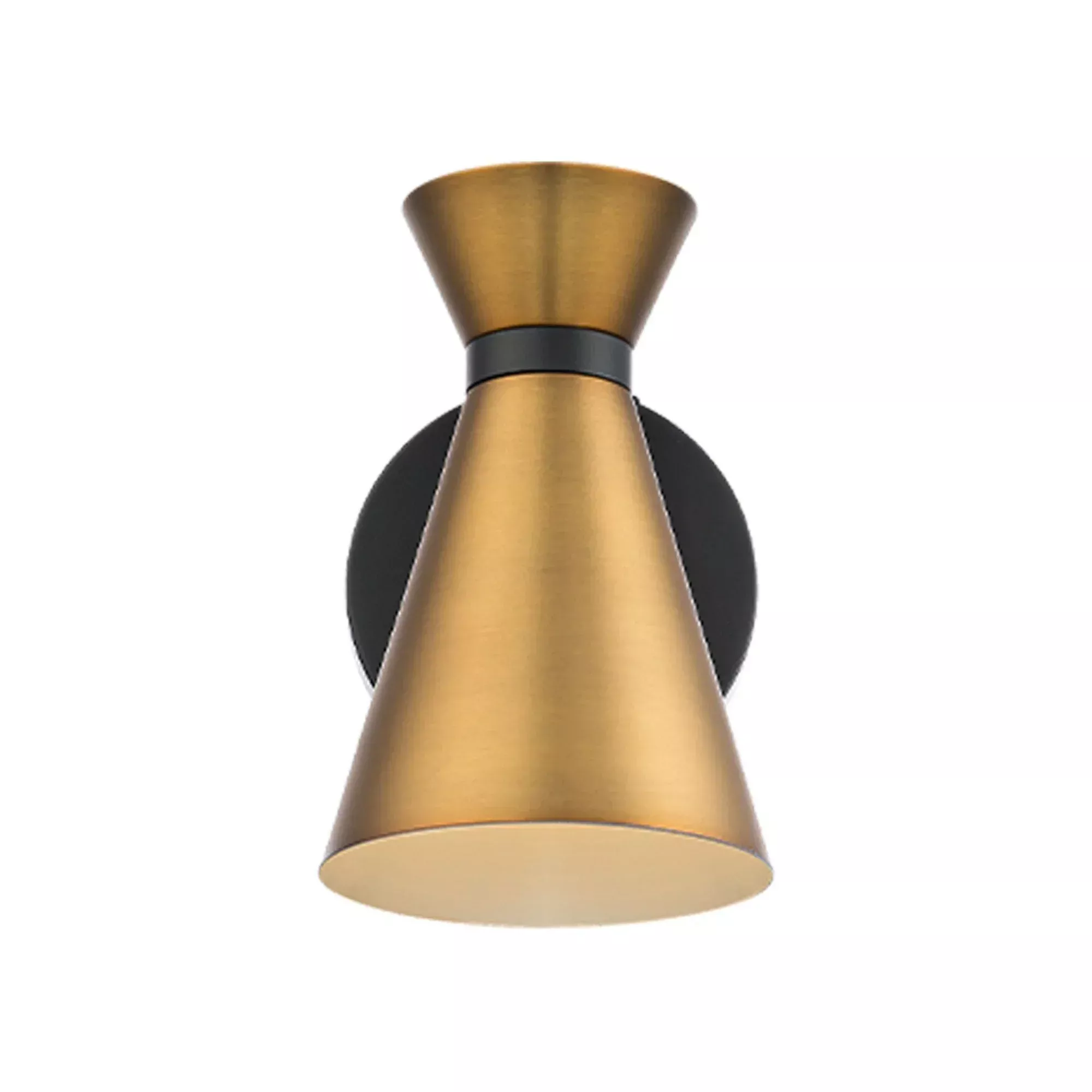 WAC Lighting Pin Up 8 in. Swing Arm Lamp, Black & Aged Brass with Glass Diffuser