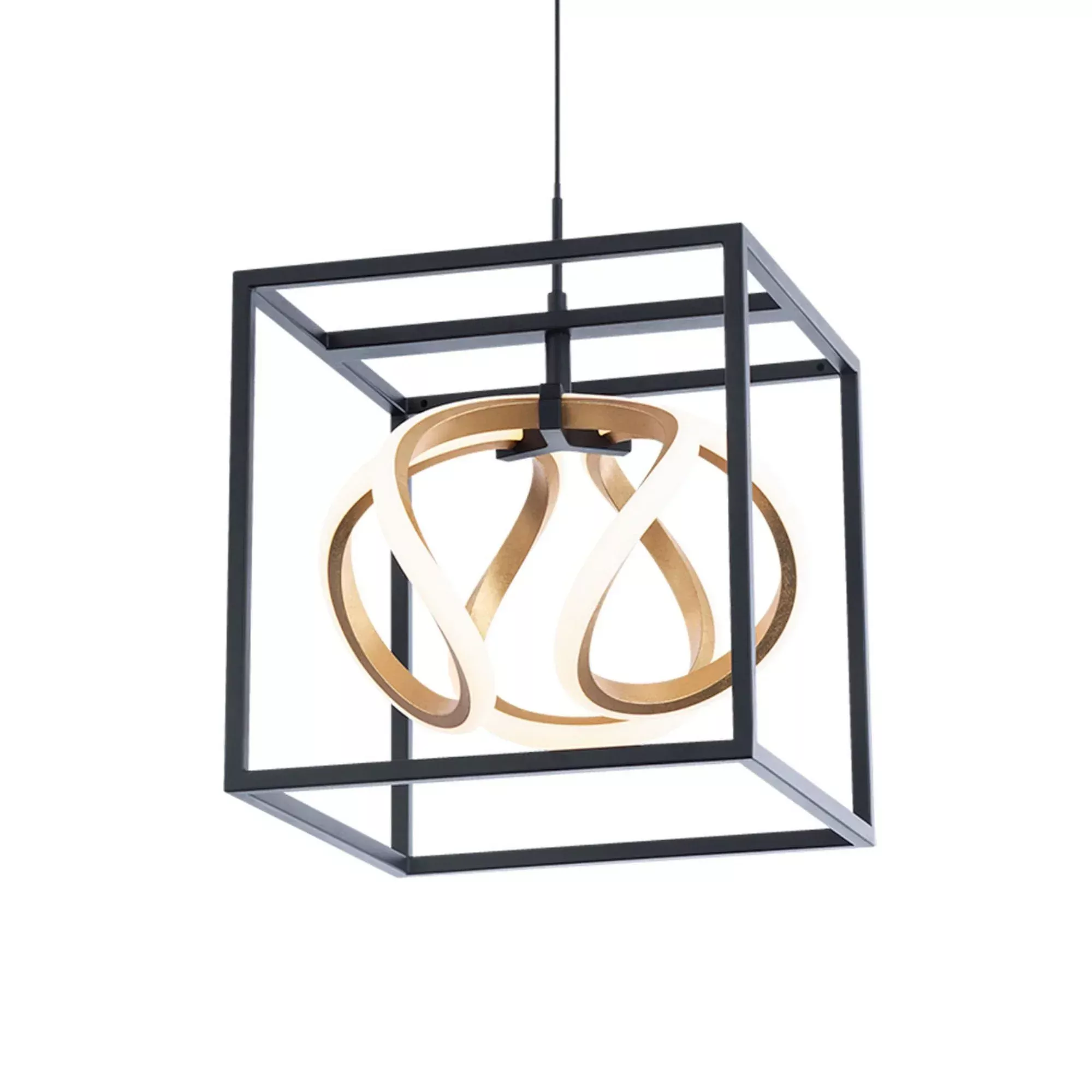 WAC Lighting Sinclair 10.25 in. Pendant Light, Black & Gold Leaf, Open Frame
