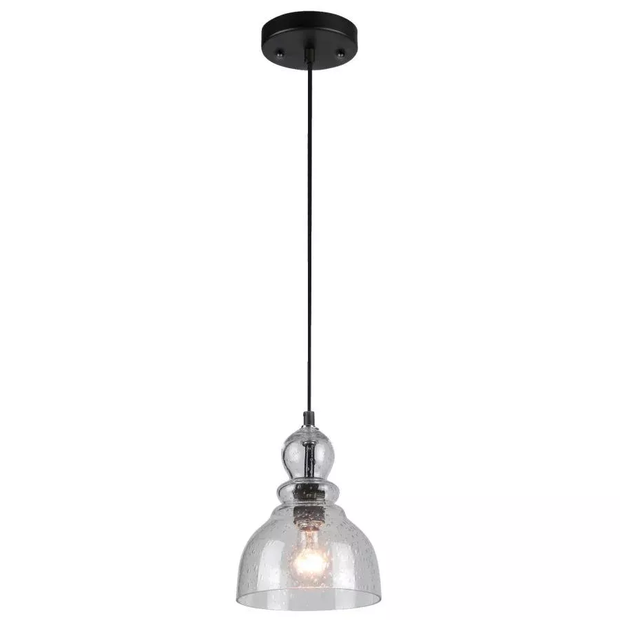 Westinghouse 1 Light Mini Pendant Oil Rubbed Bronze Finish With Clear Seeded Glass (6100800)