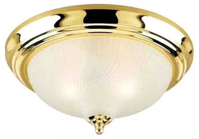 Westinghouse 6430200 2-Light Flush Mount Ceiling Light, Polished Brass